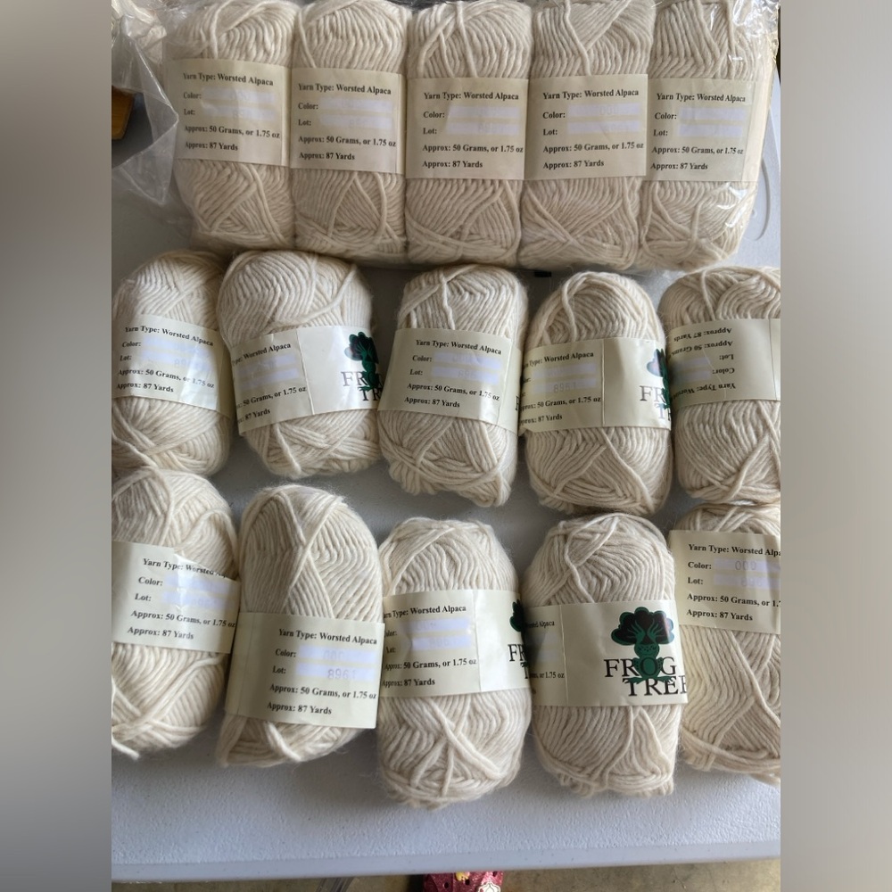 20 skeins of alpaca worsted yarn